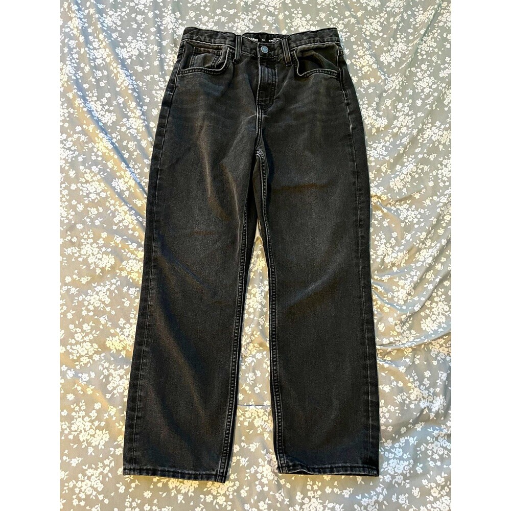 Old Navy High Rise Straight Jeans Women Size 4 Black Dark Wash Denim 5-Pocket